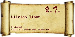 Ullrich Tibor névjegykártya